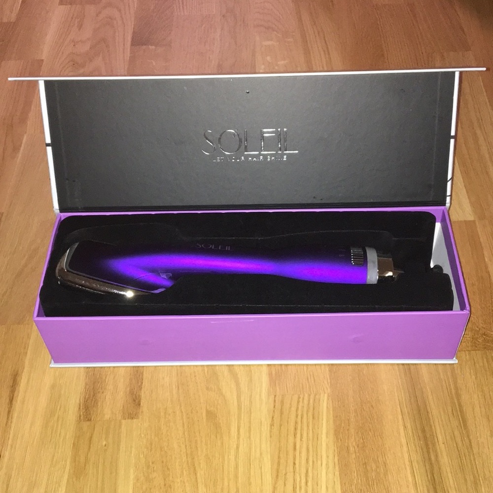 Soleil straightener purple hair brush